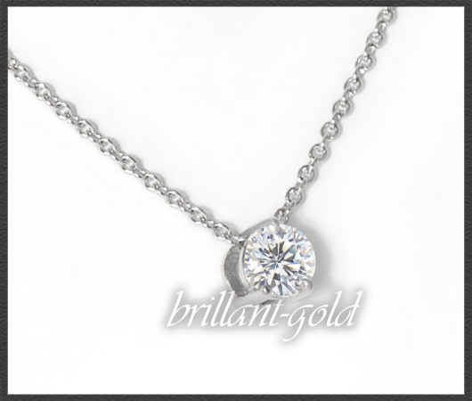 Brillant 585 Gold Collier, 0,45ct, Si2; Anhänger